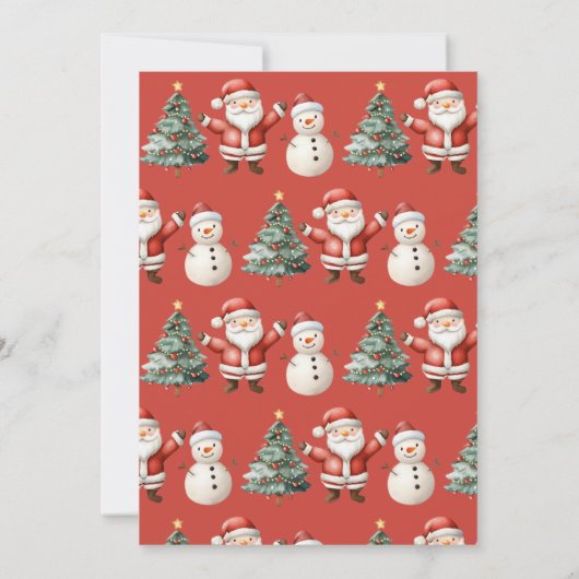 Kids Santa Claus Niedliches Weihnachtsfest Party Einladung (Rückseite)