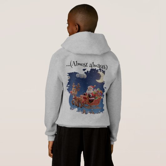 Kids' Santa Rudolph Flying Sleigh Hoodie (Schwarz voll)