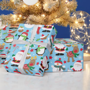 Kids Santa's Friends Wrapping Paper Geschenkpapier