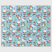 Kids Santa's Friends Wrapping Paper Geschenkpapier (Flach)