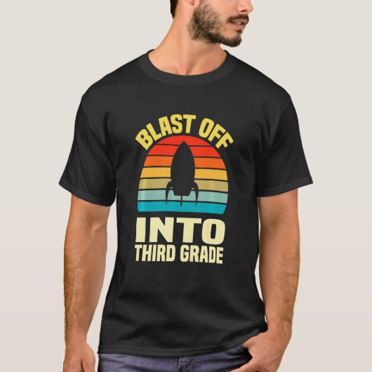 Kids school Blast Off Into Third Grade first day s T-Shirt (Vorderseite)