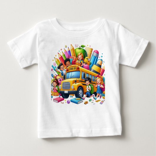 Kids & School Bus Back to School Bash Baby T-shirt (Vorderseite)