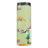 Kids School Water Bottle with Hand-Drawn School Thermosbecher (Rückseite)
