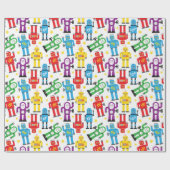 Kids Science Fiction Roboter und Außerirdischen Ge Geschenkpapier (Flach)