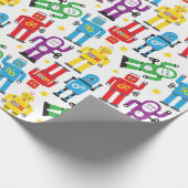 Kids Science Fiction Roboter und Außerirdischen Ge Geschenkpapier (Ecke)