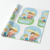 Kids Science Nature Study in Rain Geschenkpapier (Ungerollt)