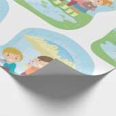 Kids Science Nature Study in Rain Geschenkpapier (Ecke)