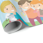 Kids Science Nature Study in Rain Geschenkpapier (Rolleneckpunkt)