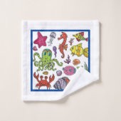 Kids Sea Life Cartoon Badhandtuch Set (Waschlappen)