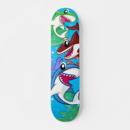 Kids Sea Life Hai Cartoon Blauer Ozean Fisch Skateboard