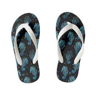 Kids Seepferd Print Flip Flops Kinderbadesandalen