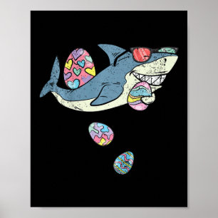 Kids Shark Ei Jagen Osterfest Sonniger Frühling Kl Poster