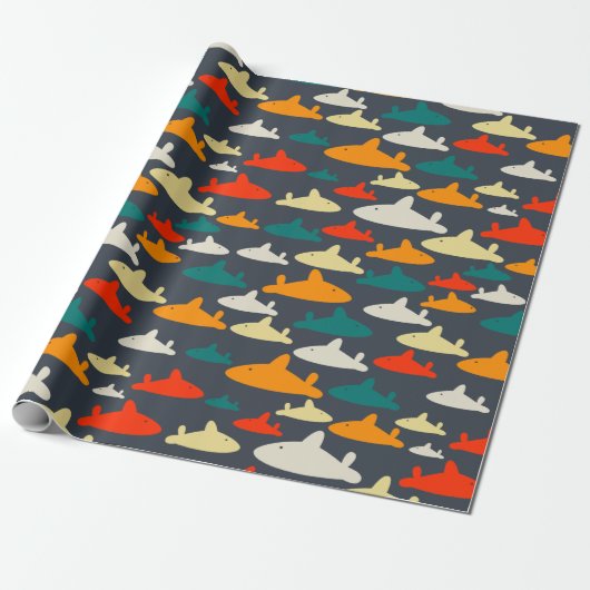 Kids Shark Pattern Geschenkpapier (Ungerollt)