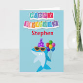 Kids Shark Personalisiert Custom Geburtstag Karte (Vorderseite)
