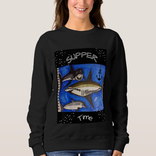 Kids Shark Supper Time Youth Cool Sweatshirt (Vorderseite)