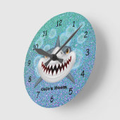 Kid's Shark Wall Clock Runde Wanduhr (Winkel)