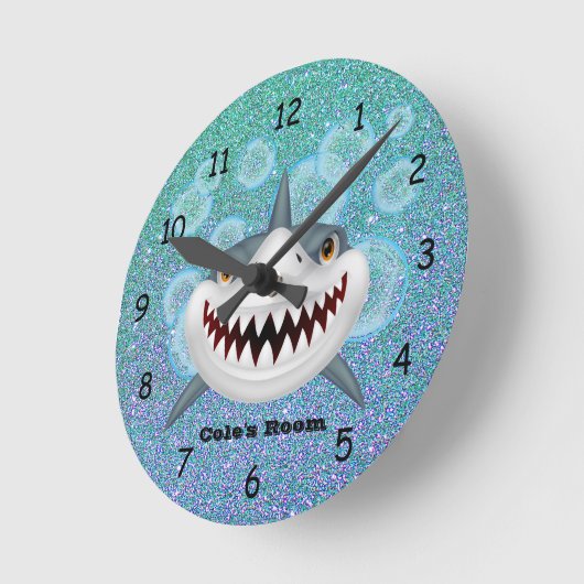 Kid's Shark Wall Clock Runde Wanduhr (Winkel)
