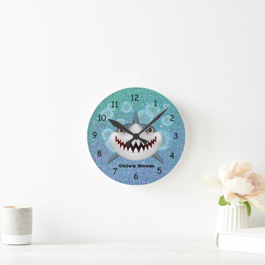 Kid's Shark Wall Clock Runde Wanduhr (Zuhause)