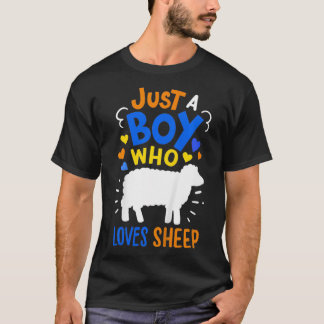 Kids Sheep Just A Boy Who Loves Sheep Gift T-Shirt