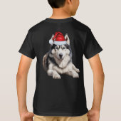 Kids Siberian Husky Dog Lover Funny Christmas T-Shirt (Rückseite)