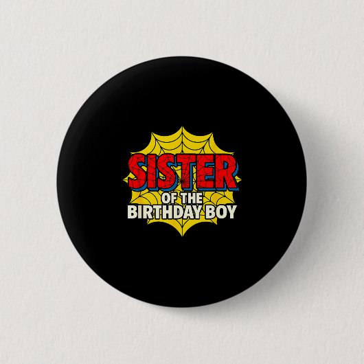 Kids Sister Of The Birthday Boy Sder Theme Party M Button (Vorderseite)
