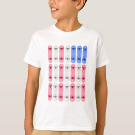Kids Skateboard American Flag T - Shirt