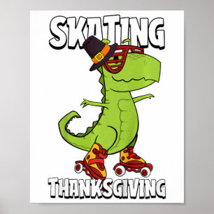 Kids Skaten Erntedank Day Cool Roller Skate T- Poster