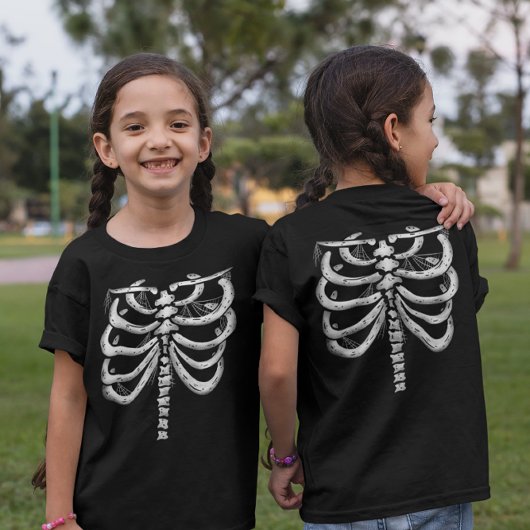 Kids Skeleton Halloween (vorne und hinten) T Shirt