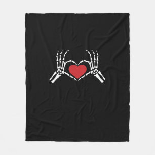 Kids Skeleton Hand Heart Valentinstag Coole Klasse Fleecedecke