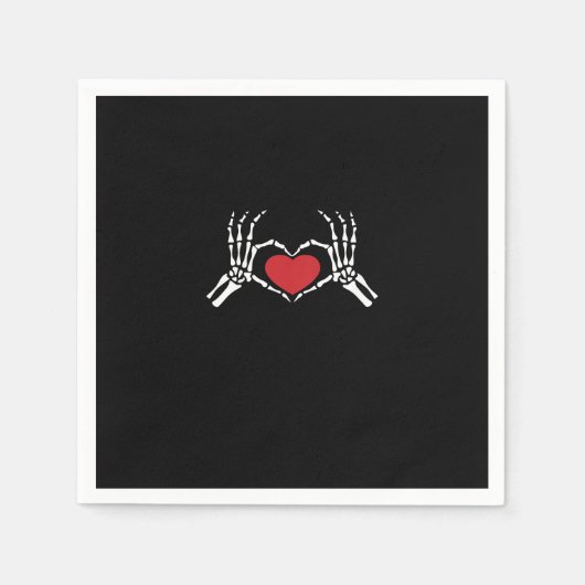 Kids Skeleton Hand Heart Valentinstag Coole Klasse Serviette (Vorderseite)