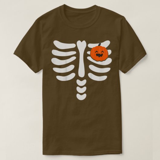 Kids Skeleton Pumpkin Herz Halloween Jackolantern T-Shirt (Design vorne)