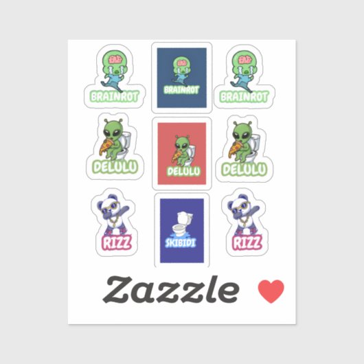 Kids Slang Wörter 9 Pack Aufkleber (Blatt)