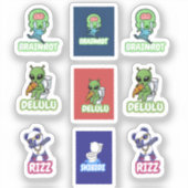 Kids Slang Wörter 9 Pack Aufkleber (Vorderseite)