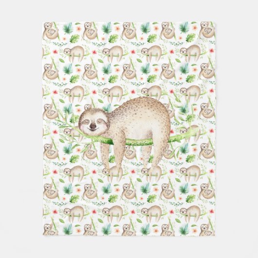Kids Sleepy Time Sloth Fleecedecke (Vorderseite)