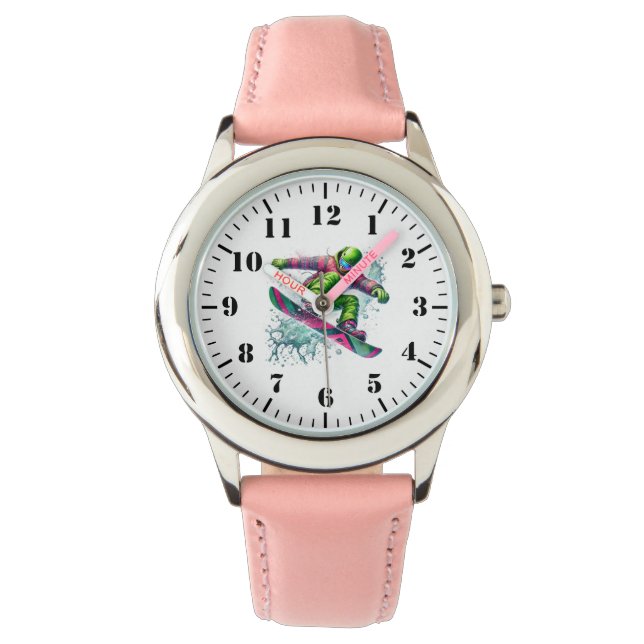 Kids Snowboarder Armbanduhr (Vorderseite)
