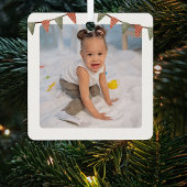 Kids Snowman Monogram Christmas Tree Ornament Aus Metall