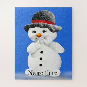 Kids Snowman Puzzle mit Personalisiertem Namen