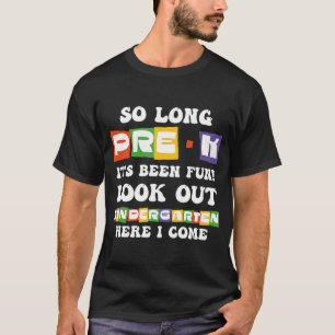 Kids So Long Pre K Kindergarten Hier Gradu T-Shirt