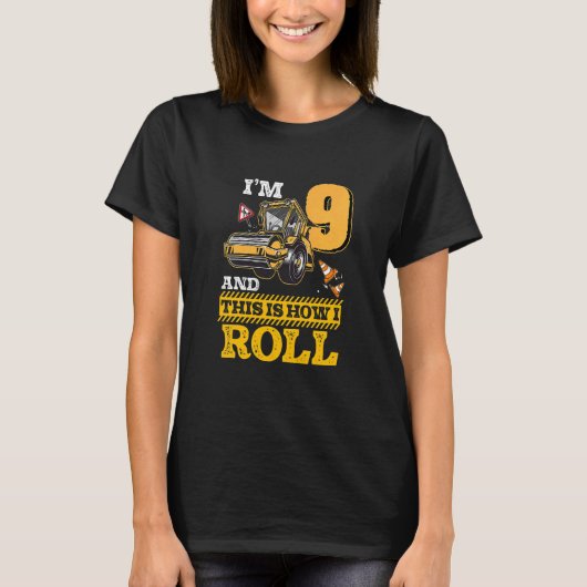 Kids so Roll ich Asphalt Roller 9 Jahre alt T-Shirt (Vorderseite)