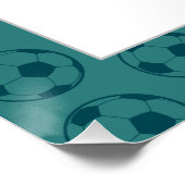 Kids Soccer Ball Blue Boys Birthday Welcome sign Poster (Ecke)