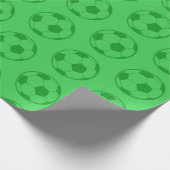 Kids Soccer Ball Green Boys Birthday Party Geschenkpapier (Ecke)