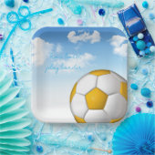 Kids Soccer Ball Sky Illustration Pappteller (Party)