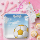 Kids Soccer Ball Sky Illustration Pappteller (Party)