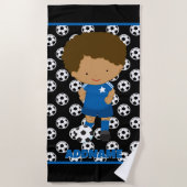 Kids Soccer Individuelle Name Strandtuch (Vorderseite)