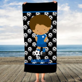 Kids Soccer Individuelle Name Strandtuch