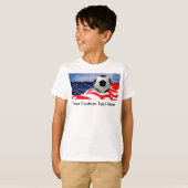 Kids Soccer mit US Flag T - Shirt (Vorne ganz)