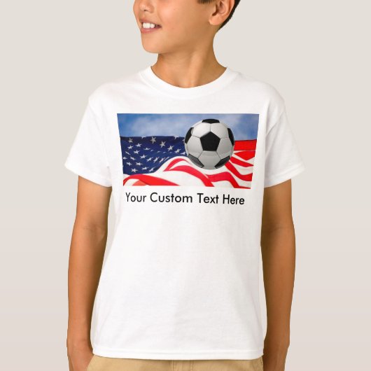 Kids Soccer mit US Flag T - Shirt (Vorderseite)