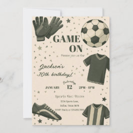 Kids Soccer Themed Birthday Invitation Einladung