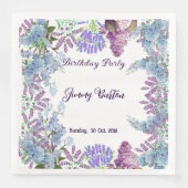 Kids Soft Pastel Blue Lilac Hydrangea Bud Geburtst Serviette (Vorderseite)