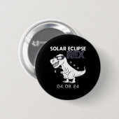 Kids Solar Eclipse T Rex 04.08.2024 Dino Fun Toddl Button (Vorne & Hinten)